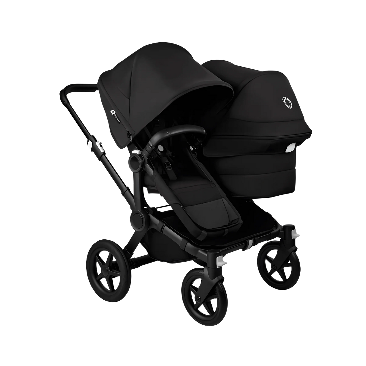 Bugaboo Donkey 5 Duo – en svart syskonvagn med sittdel och liggdel