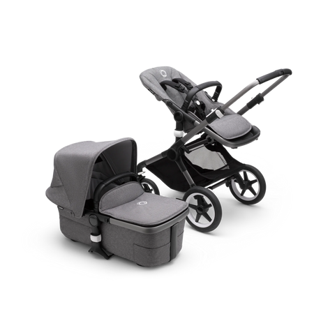 Bugaboo Fox 3 – en grå duovagn där du kan växla mellan sittdel och liggdel