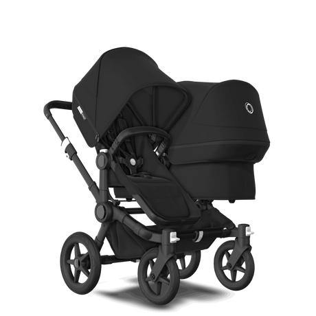Syskonvagnen Bugaboo Donkey 3 Duo med liggdel och sittdel i svart