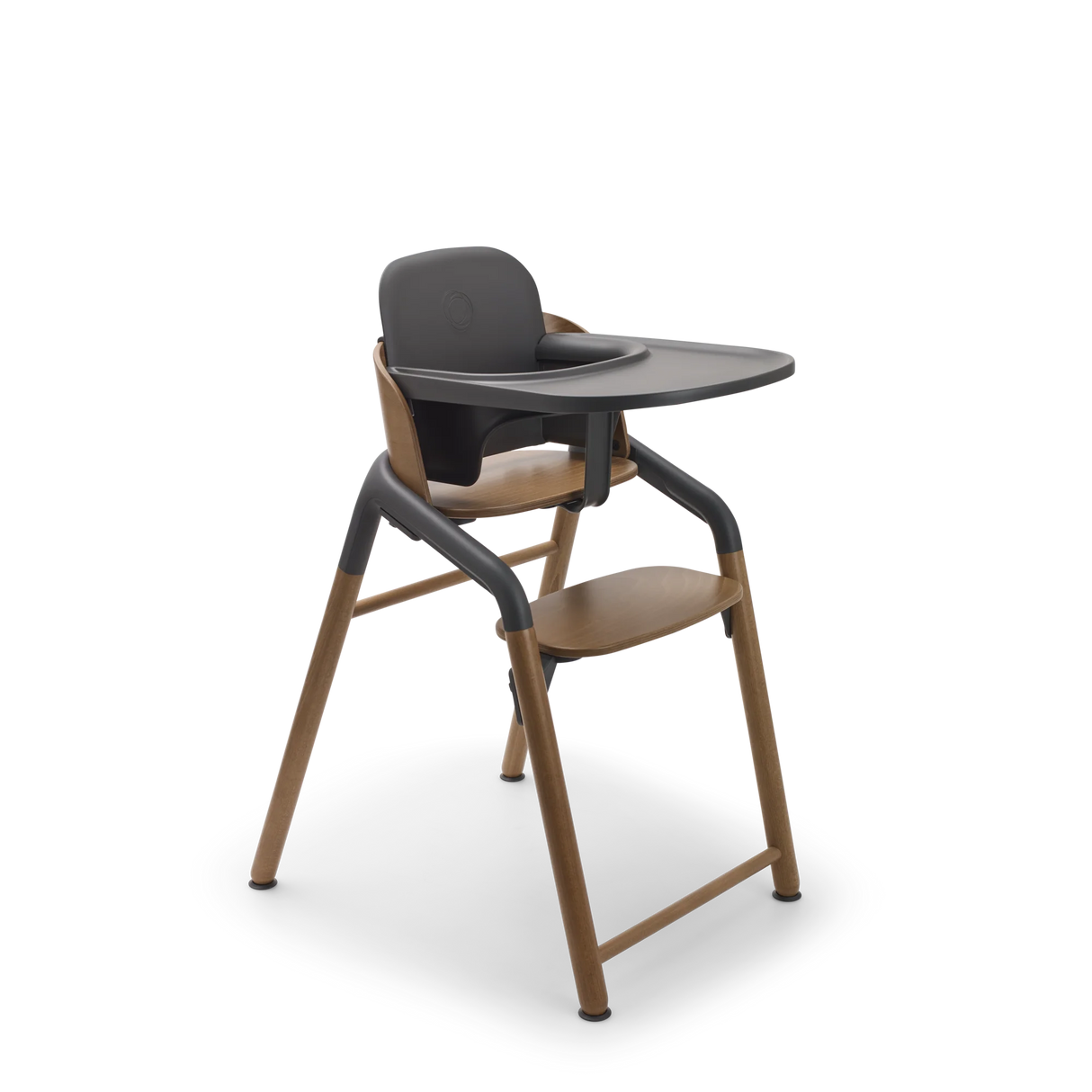 Bugaboo Giraffe-matstol med grå bricka monterad
