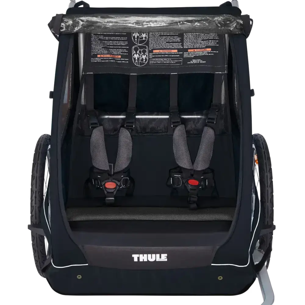 Thule Coaster XT Dubbel Cykelvagn i svart med plats för 2 barn